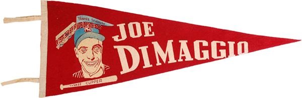 Baseball Memorabilia - Rare 1940's Joe DiMaggio Pennant