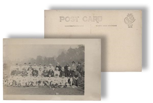 - 1913 Baseball Tour of Japan Real Photo Postcard with Jim Thorpe