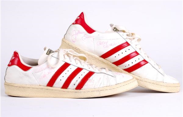 - Philadelphia 76'rs Steve Mix Game Used Team Signed Shoes With Dr. J.