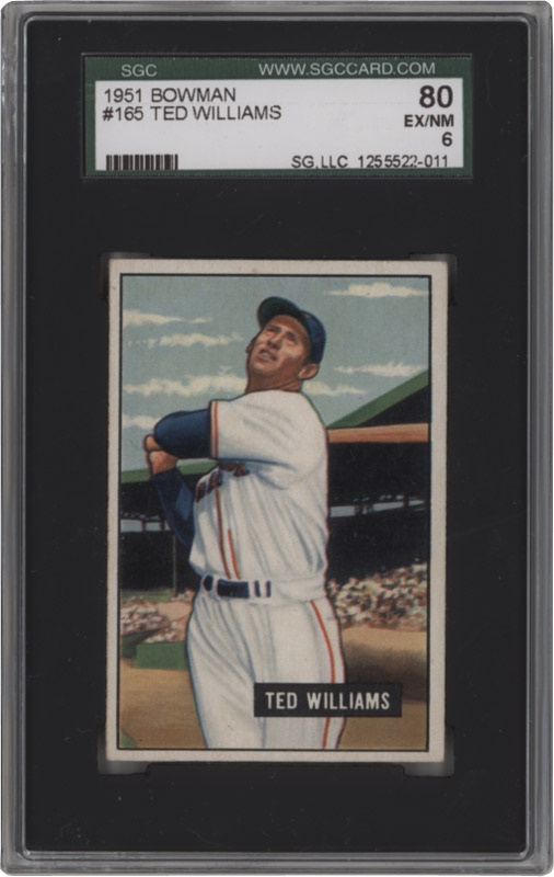 - 1951 Bowman #165 Ted Williams SGC 80 EX/NM 6