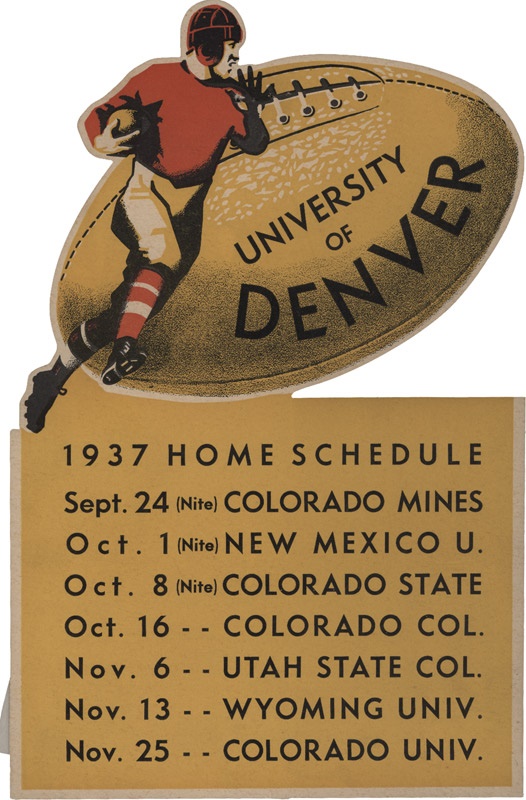 1937 University Of Denver Stand up Football Schedule