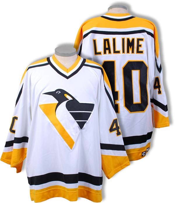 Hockey Equipment - 1995-96 Patrick Lalime Pittsburgh Penguins Pre-Season Game Worn Jersey