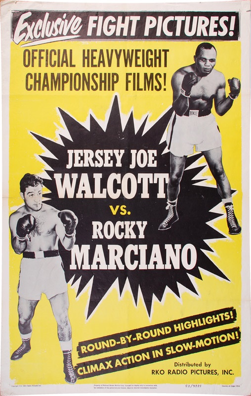 1952 Rocky Marciano vs. Jersey Joe Walcott Fight Poster