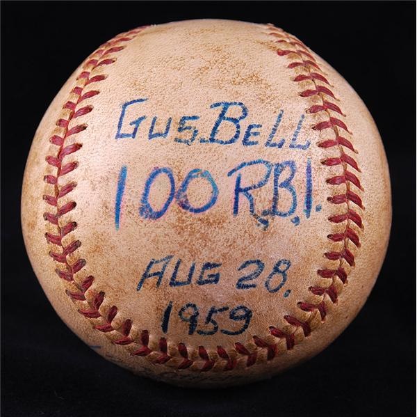 - 1959 Gus Bell 100th RBI Baseball
