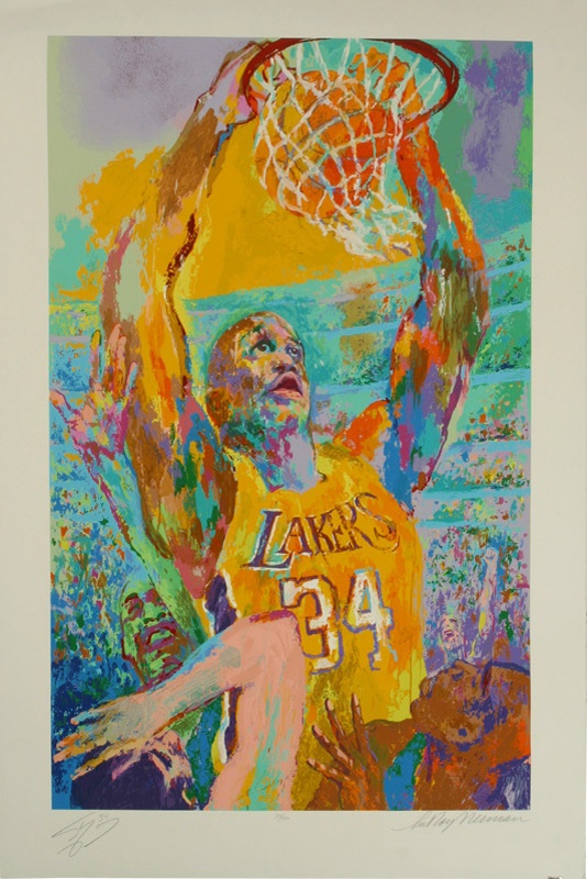 Memorabilia-Basketball - Shaquille O'Neil Signed Serigraph by Leroy Neiman