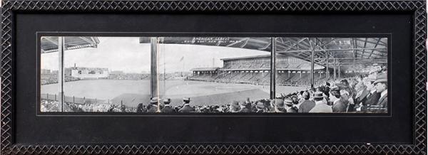 Ernie Davis - Rare 1911 Chicago White Sox Stadium Tri-Fold Panoramic Postcard