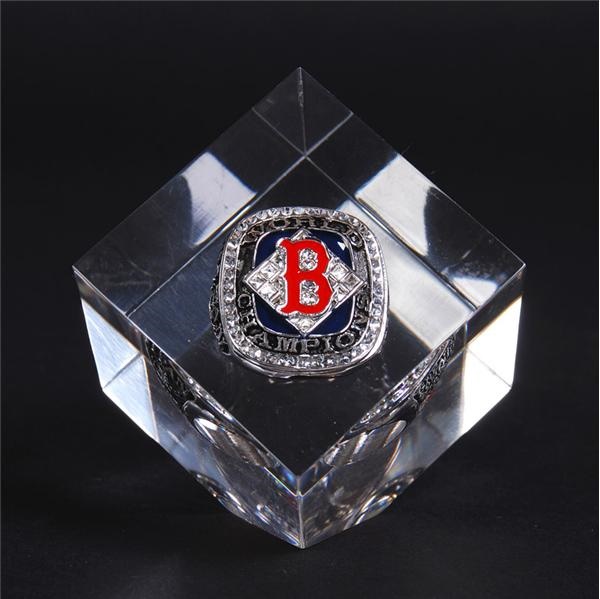 Ernie Davis - 2004 Boston Red Sox World Series Ring in Lucite