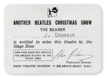 The Beatles - December/January 1964 Backstage Pass