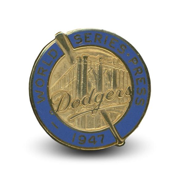 - Mint 1947 Brooklyn Dodgers World Series Press Pin