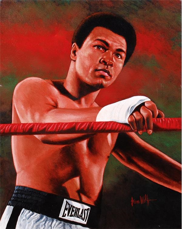 - Muhammad Ali Original Painting by Leon Wolf