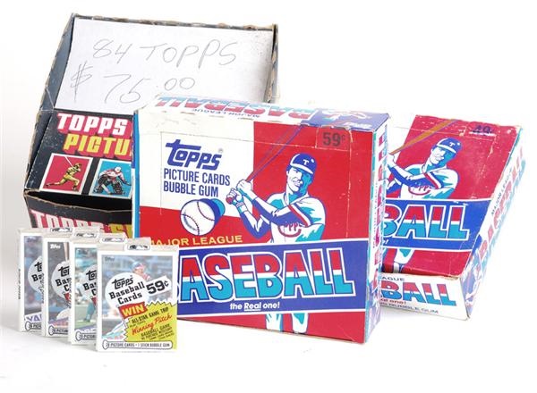 Topps 1981 Cello, 1985 Cello and 1984 Rack Pack Baseball Card Boxes (3)