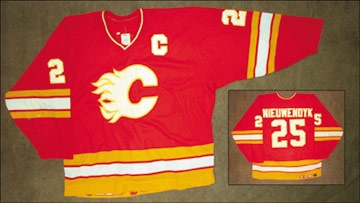 - 1993-94 Joe Nieuwendyk Calgary Flames Game Worn Jersey