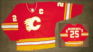 calgary flames game worn jerseys