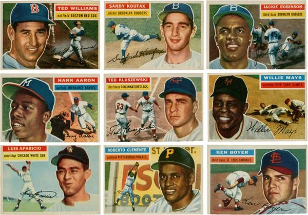 - 1956 Topps Baseball Cards with Stars (61)