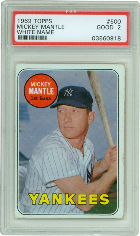 - Mickey Mantle Baseball Card Lot with 1969 Topps White Letter (3)
