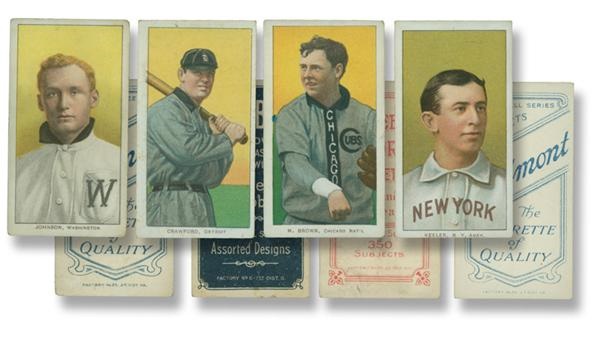 - T206 Baseball Hall of Famer Cards with Johnson, Keller, Brown and Crawford