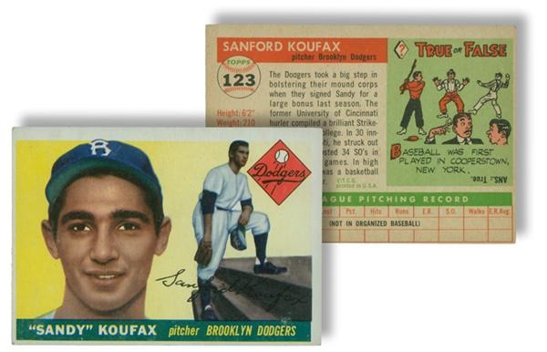 - 1955 Topps #123 Sandy Koufax Rookie Card