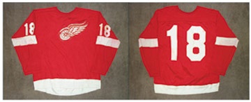 - 1960's Ed Hatoum Detroit Red Wings Game Worn Jersey