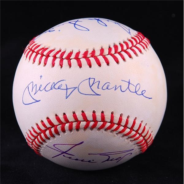 Mickey Mantle / Willie Mays / Duke Snider Signed Baseball