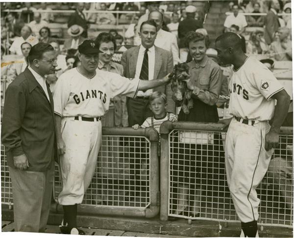 Baseball Photographs - (5) 1950s Monte Irvin NY Giants Wire Photos