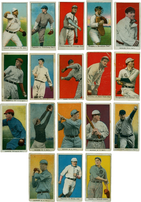 - (18) 1909-1911 "E" Candy/Caramel Baseball Cards