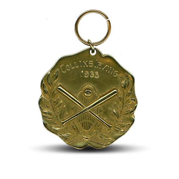 Ernie Davis - 1933 14K Gold Baseball Medal