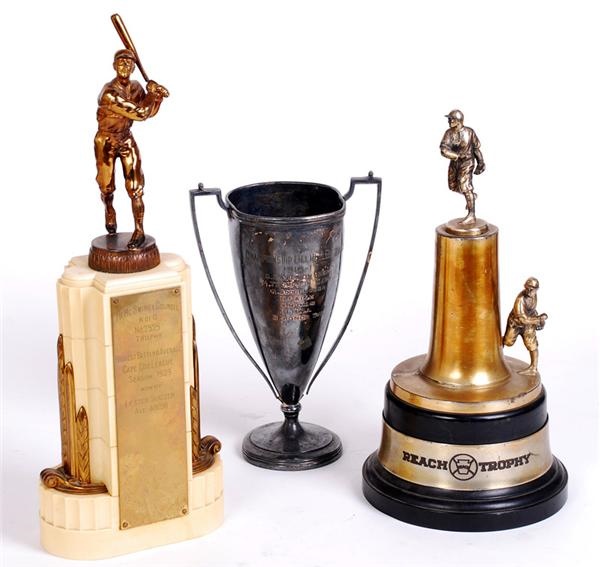 Ernie Davis - Lot of (3) 1916 & 1939 Baseball Trophies w/ Cape Cod League