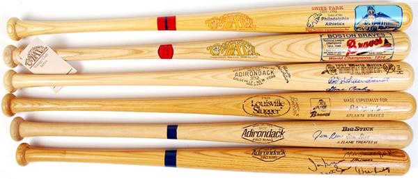 Baseball Autographs - Collection of Signed and Unsigned Baseball Bats (6)