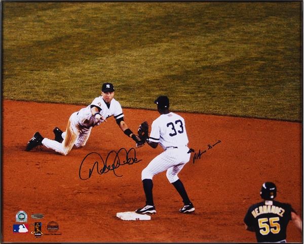 Baseball Autographs - Derek Jeter and Alphonso Soriano Signed 16"x20" Steiner
