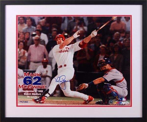 Baseball Autographs - Mark McGwire Signed 16" by 20" Framed Steiner