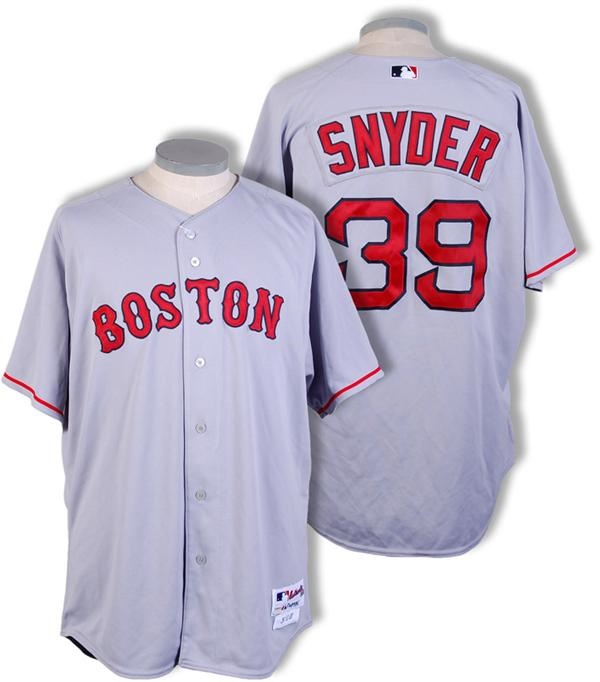 - 2007 Kyle Snyder #39 Game Used Boston Red Sox Grey Jersey Steiner