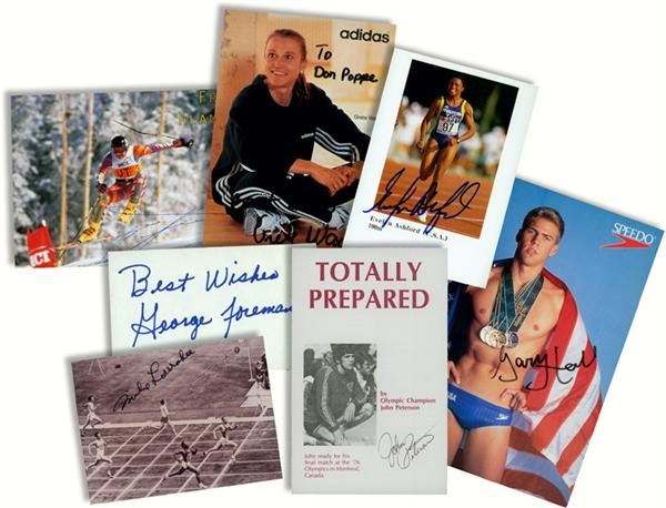 Collection of Olympic Athlete Signed 3x5" Cards and Misc. Items (206)