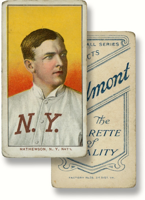 Baseball and Trading Cards - Christy Mathewson T-206 Portrait Baseball Tobacco Card