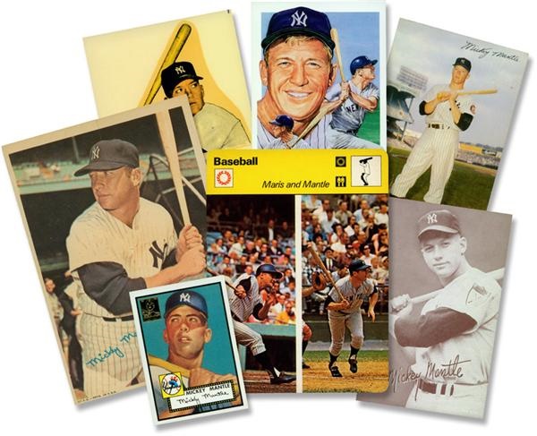Collection of Mickey Mantle Baseball Cards, Postcards and More (36)
