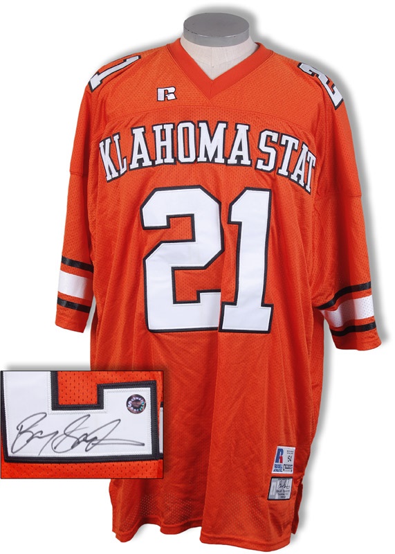 Barry Sanders Signed Oklahoma State Football Jersey