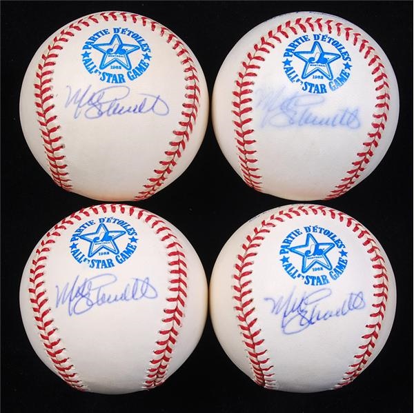 Baseball Autographs - Mike Schmidt Signed 1982 All-Star Baseball Lot (4)