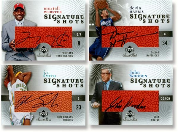 - 2005 Upper Deck Basketball Signature Shots Signed Insert Cards w/ John Wooden (17)