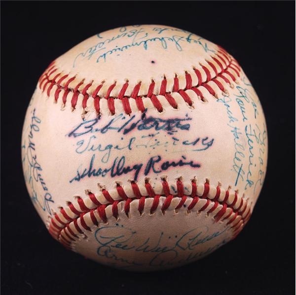 Baseball Autographs - 1940's Old Timer Signed Baseball with Hugh Casey and Schoolboy Rowe