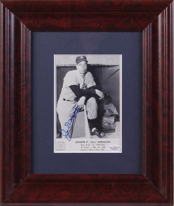 Baseball Autographs - Joe Dimaggio Signed Framed Photo