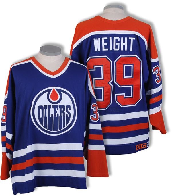 Hockey Equipment - 1993-94 Doug Weight Edmonton Oilers Photo-Matched Game Worn Jersey