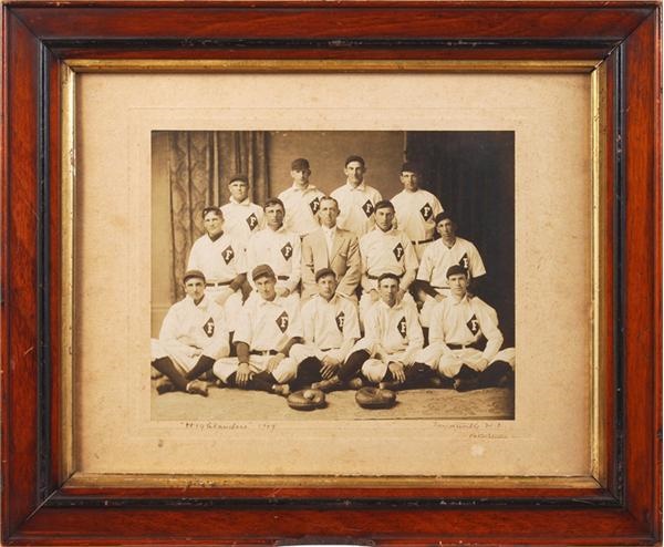 Baseball Photographs - 1909 Fayetteville North Carolina Highlanders Baseball Team Cabinet Photo