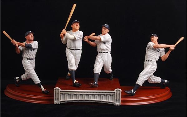Ernie Davis - New York Yankees Legends Danbury Mint Statue Display with Ruth and Gehrig