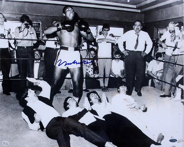 Muhammad Ali & Boxing - Muhammad Ali Signed 20" x 16" Photograph With The Beatles (Steiner)