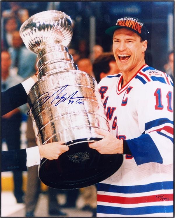 Hockey Autographs - Mark Messier New York Rangers and Steve Yzerman Detroit Red Wings Signed Photographs (3))
