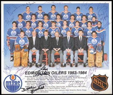 1984 Edmonton Oilers Championship Team Signed Photo (8x10)