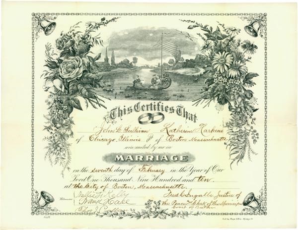 John L. Sullivan Marriage Certificate (1910)