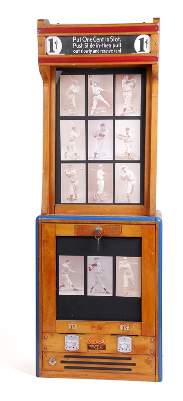 - 1930's Vintage One Cent Exhibit Card Vending Machine
