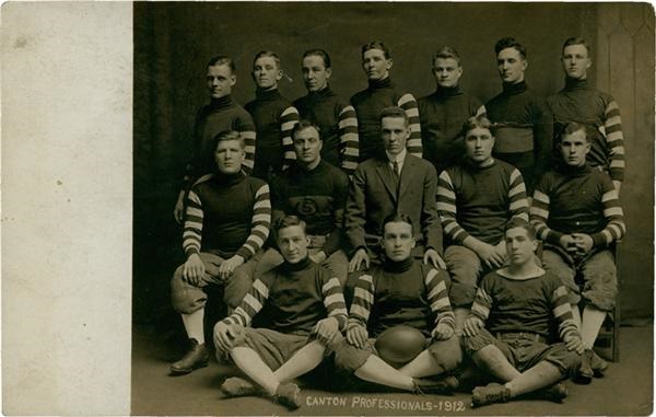 Football - 1912 CANTON BULLDOGS : Real Photo Postcard, 1912