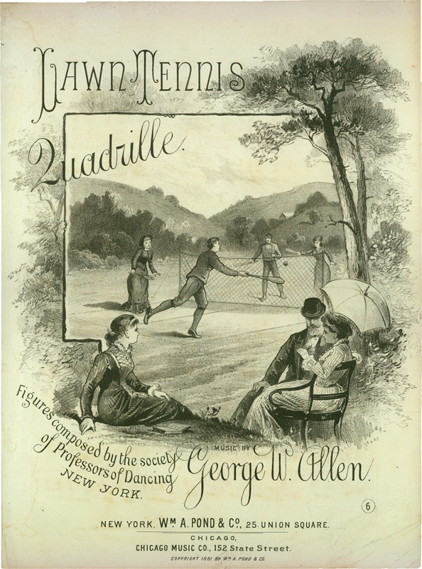 - 1881 Lawn Tennis Quadrille Sheet Music (Earliest Tennis Sheet Music)
