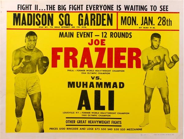 1974 Muhammad Ali vs. Joe Frazier II On Site Fight Poster